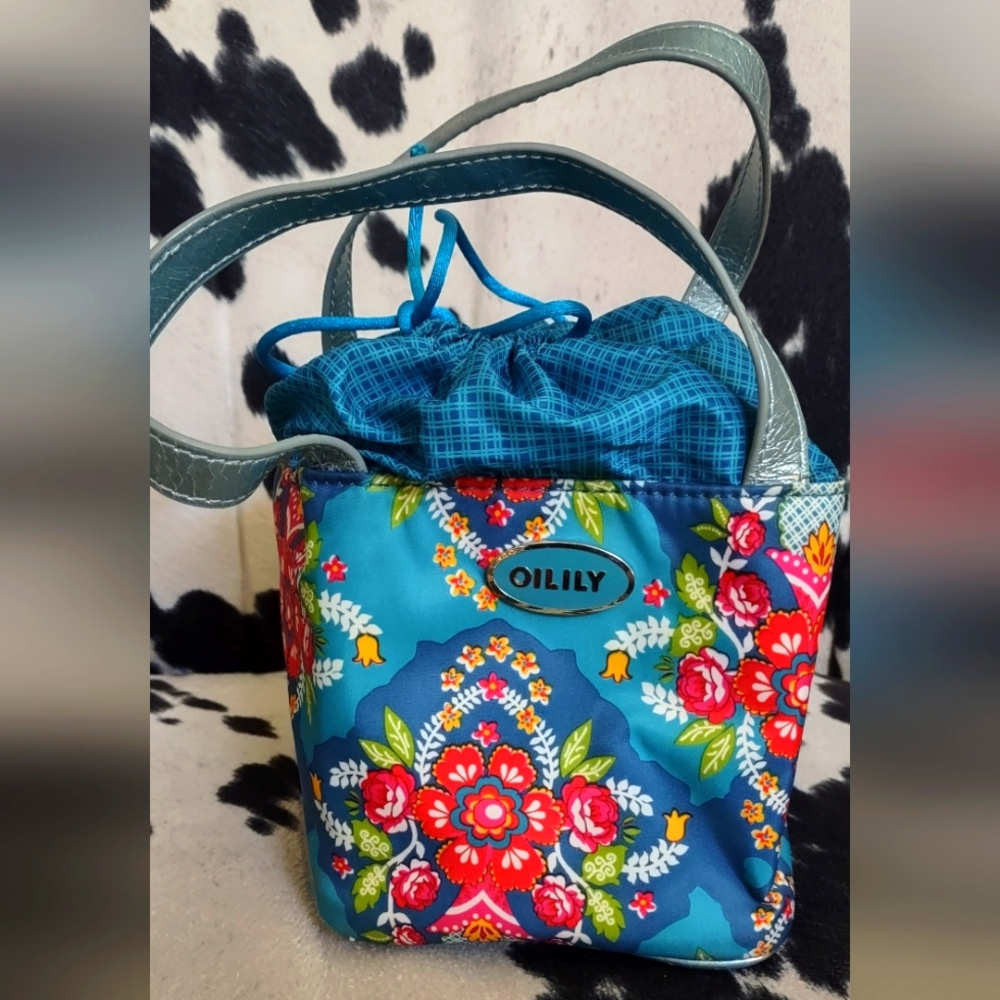 Small Oilily Bag with Blue Metallic Straps
